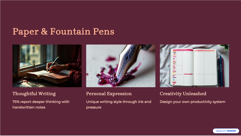 Figure 1: Example of a slide generated with Gamma AI.